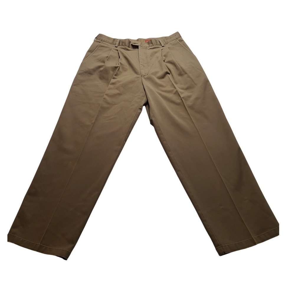 Nordstrom Smartcare Men's 38x30 Pleated Chinos Tan Khaki Cotton Dress Pants NWOT